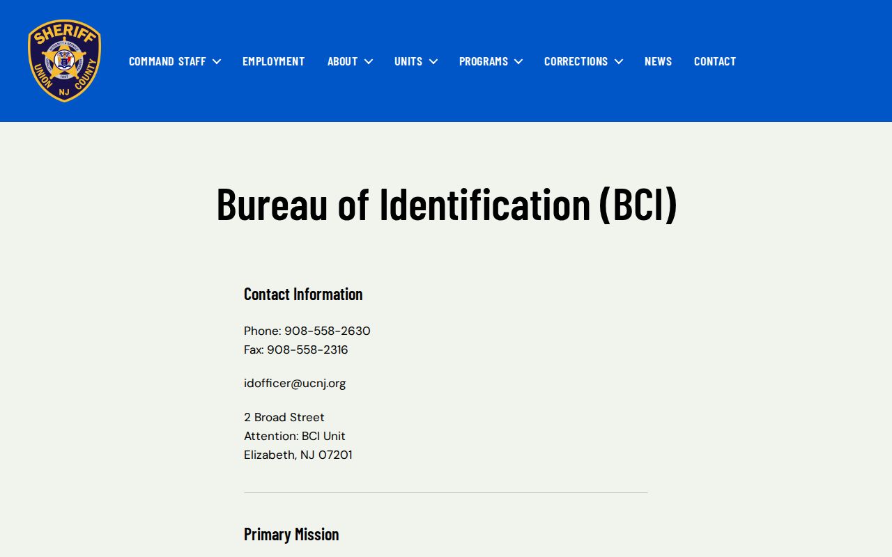 Union County booking record and identification-photo source